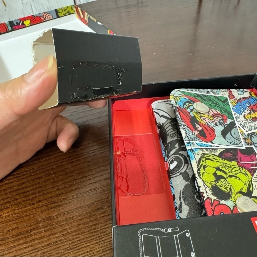 Marvel Comic Tri-Fold Wallet with chain. 90s skater boy appeal